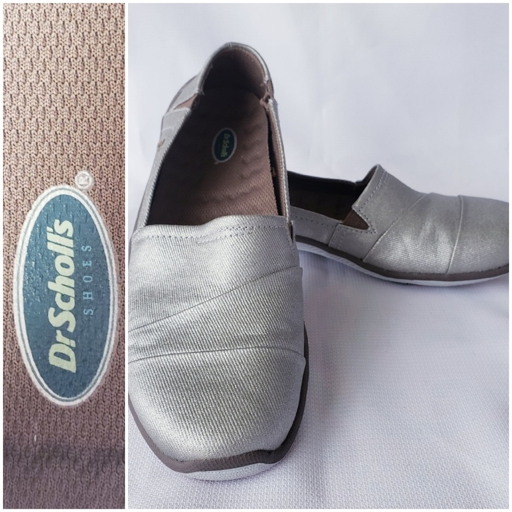 DR. SCHOLL'S metallic silver flats *Size 7M🤍